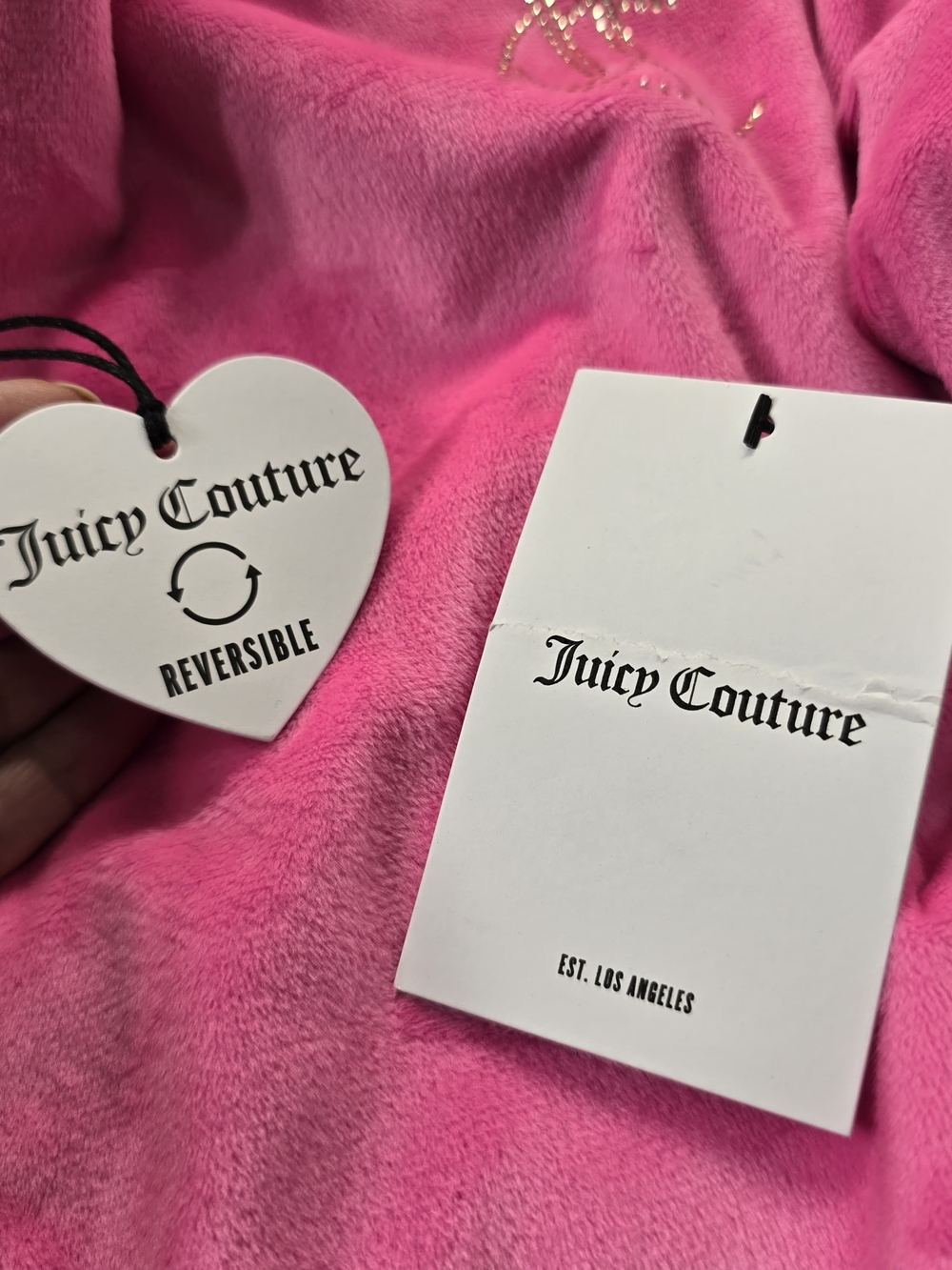 Women's Juicy Couture Reversible Bomber Jacket in Retro Pink 3X Gold/Pink - Picture 13 of 15